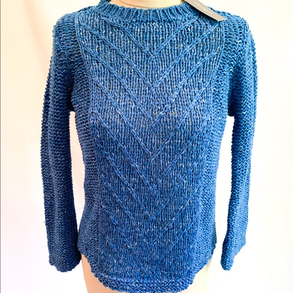 J. McLaughlin blue cable knit sweater NWT
